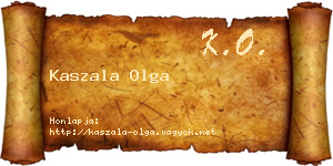Kaszala Olga névjegykártya